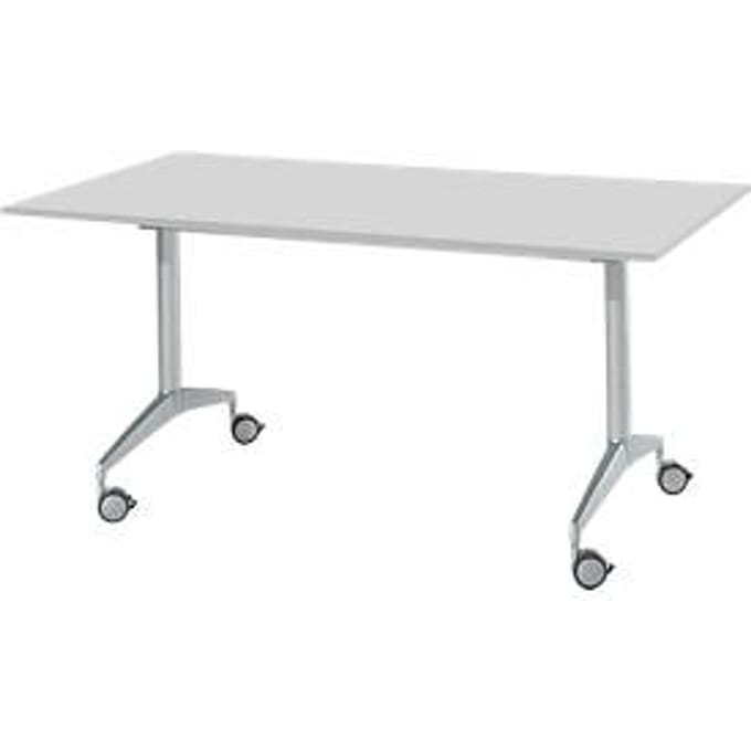 Vergadertafel, 1600 x 800 mm, inklapbaar, lichtgrijs