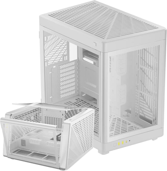Gaming PC Behuizing met Dubbele Kamer en Gehard Glas - Verticale of Horizontale Stand