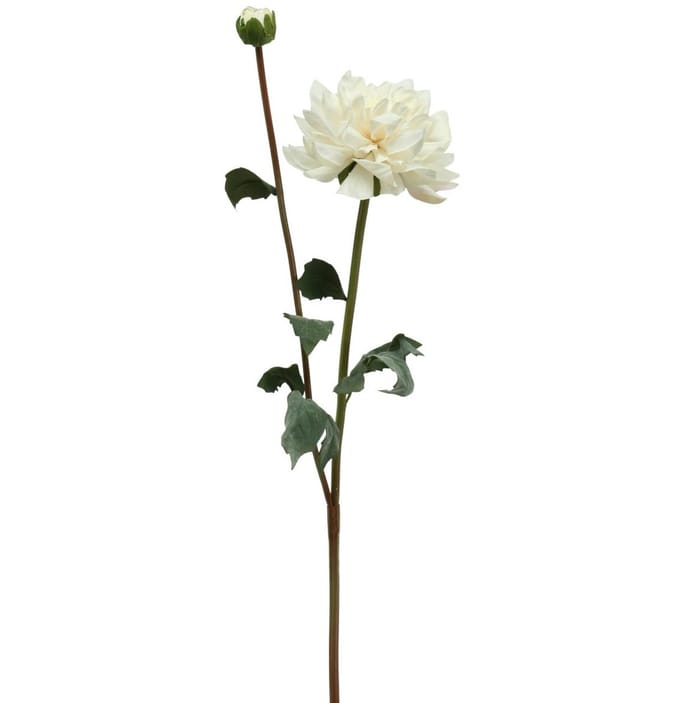 Kunstbloem Dahlia Wit Kunstbloem met knop H57cm