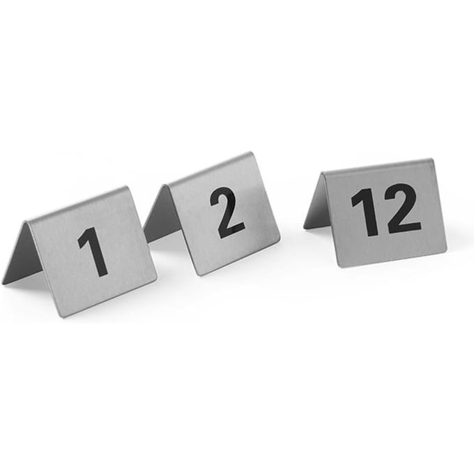 HENDI Tafelstandaard nummers – set van 12 – roestvast staal – 50x35x40 mm