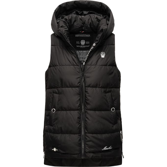 Marikoo dames gewatteerd vest – Zarinaa, licht met afneembare capuchon