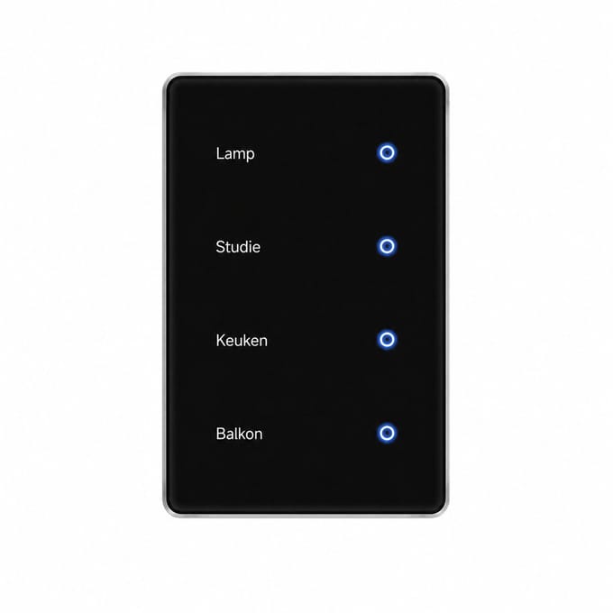 Pelor Slimme Lichtschakelaar 4-Gang - Zigbee - Touch Schakelaar - App Bediening - Alexa - Google Home
