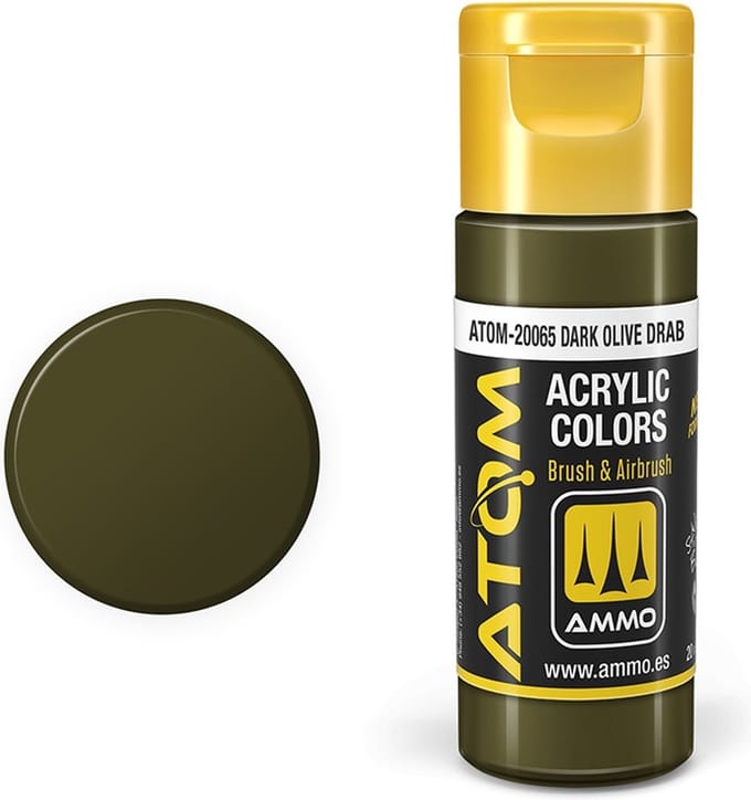 AMMO by Mig Jimenez Hobbyverf Acrylverf - MIG 20065 ATOM - DARL Olive Drab - Acryl - 20ml Verf flesje - 20 ml