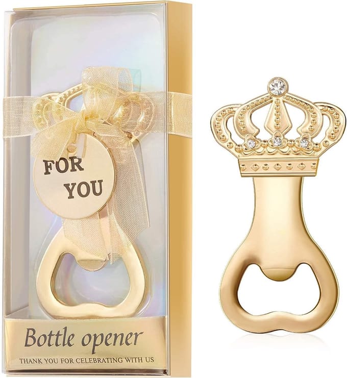 Gouden Kroon Openers - Feestartikelen - Bruiloft Gunsten - Set van 18 - 79 x 46 cm - Goud