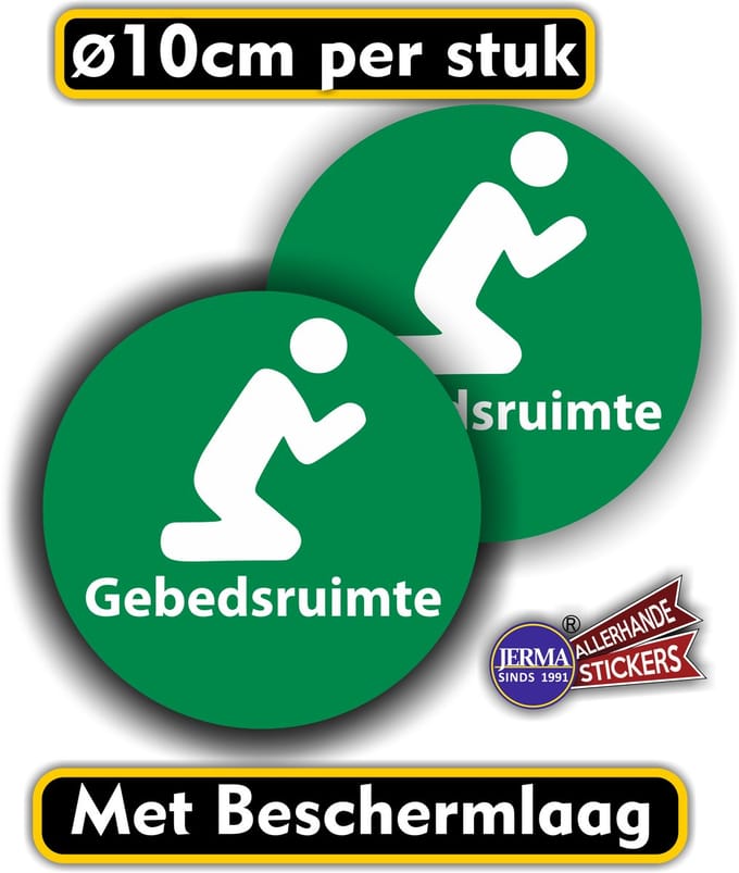 Jerma - Gebedsruimte - Stickers - Set 2 st – Ø 10 cm – Groen - Krasbestendig - Zelfklevend - Vinyl