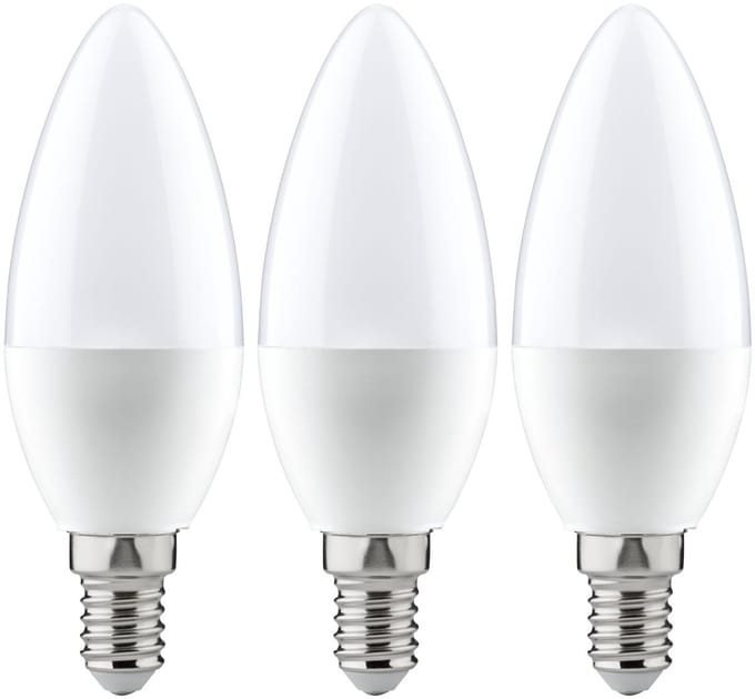 Standaard 230 V LED kaars E14 Set van 3 3x470lm 3x5,5W 2700K Opaal
