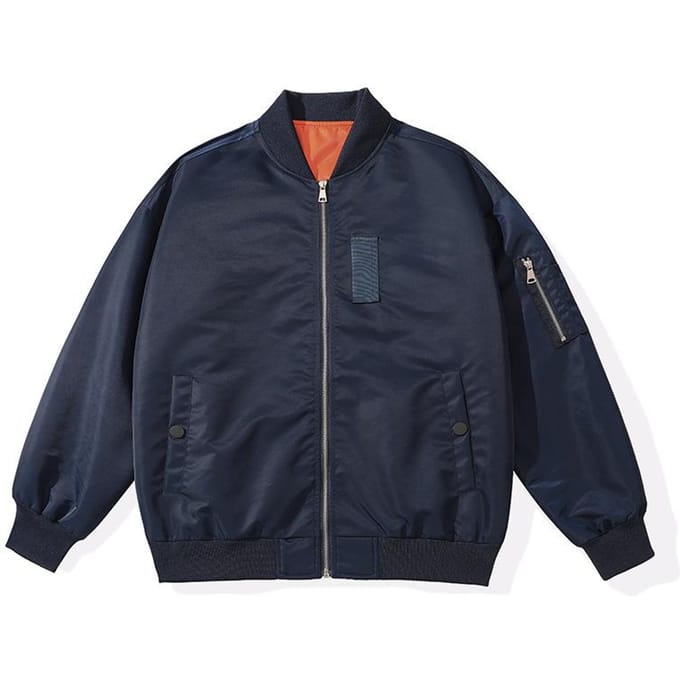 Veste de bombardier à col montant rétro Veste de baseball décontractée ample Printemps et automne 4XL black
