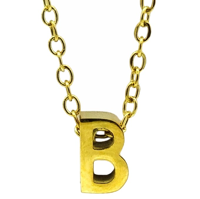 Initial ketting letter B - Minimalistisch - Goudkleurig Staal