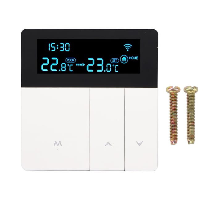 Thermostat Intelligent 3A Écran LCD Couleur Haute Précision Thermostat Programmable Chaudière Chauffage Eau blanc