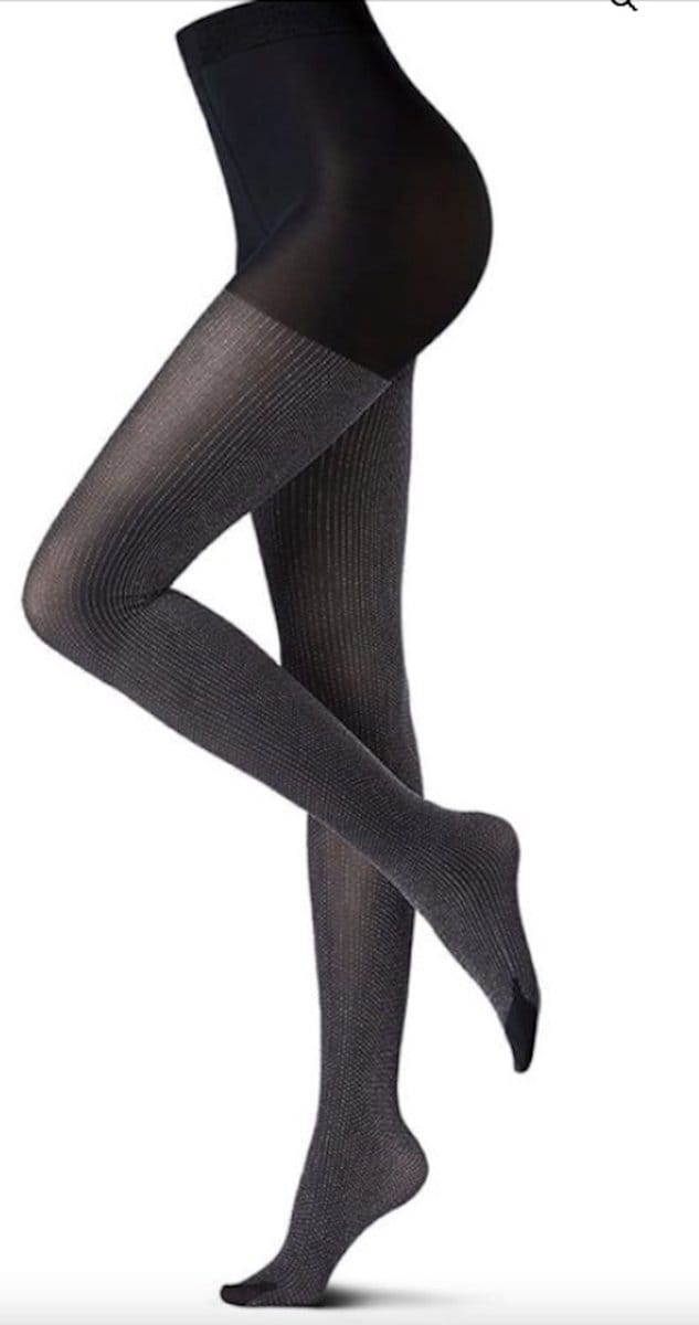 Oroblu 50 den panty bright patterns maat L/XL zwart/pinestripe