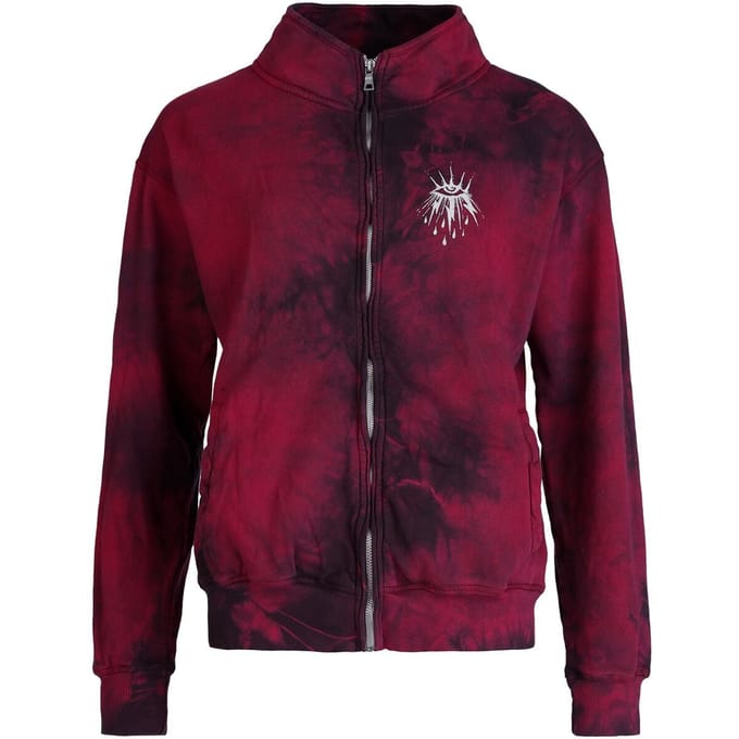 Outer Vision - Gothic Vest met capuchon - Sky Tears - S - voor Vrouwen - zwart-rood