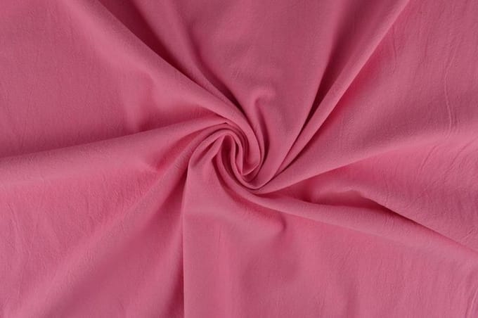 Gewassen katoen stof - Roze - 10 meter