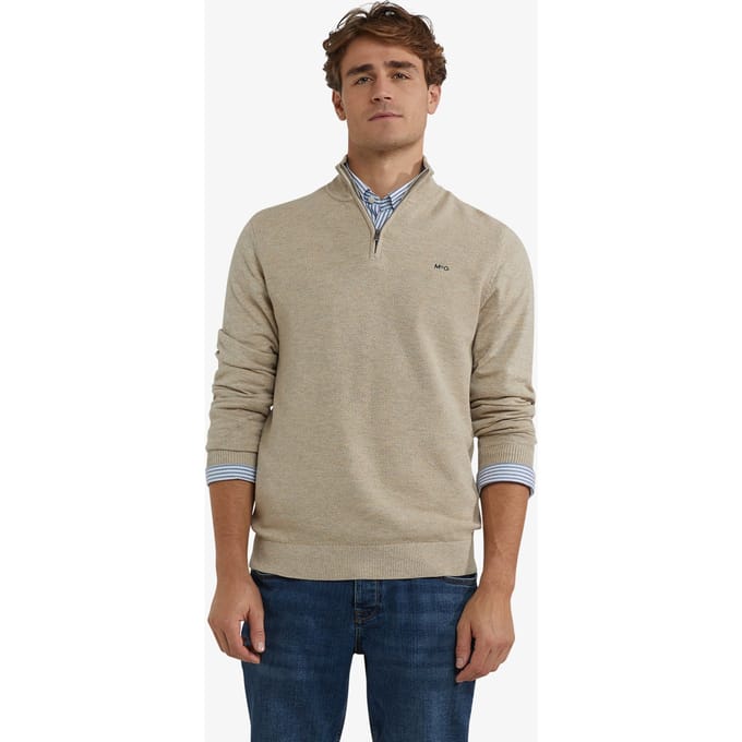 McGregor Half Zip Trui Merinowol Structure Sand - Maat 3XL - Heren - Pullovers
