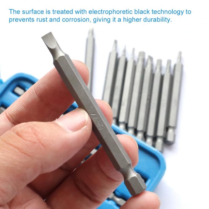 Multifunctionele 75mm Koolstofstaal Boorbitset Hoge Hardheid Hand Schroevendraaier Bit 50pcs