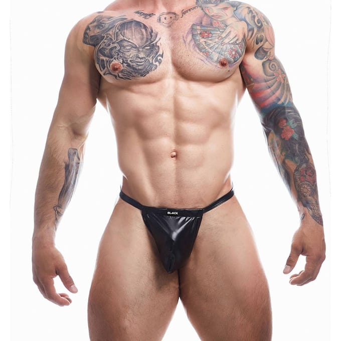 Cut4Men - Sexy Wetlook Herenstring - Boost - Zwart M