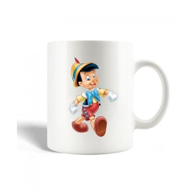 Mug en Céramique - Pinocchio - 30cl - Blanc - Compatible Lave-Vaisselle - Hauteur 9,5 cm
