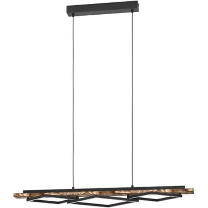 Eglo Hanglamp Boyal - Zwart - Hout - 42w