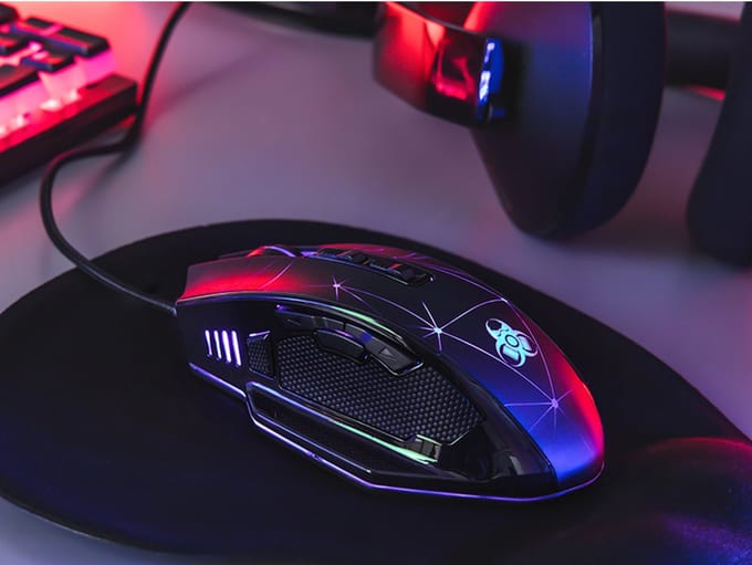 Tracer gamingmuis, RGB-achtergrondverlichting, 7200 DPI, Ruimte