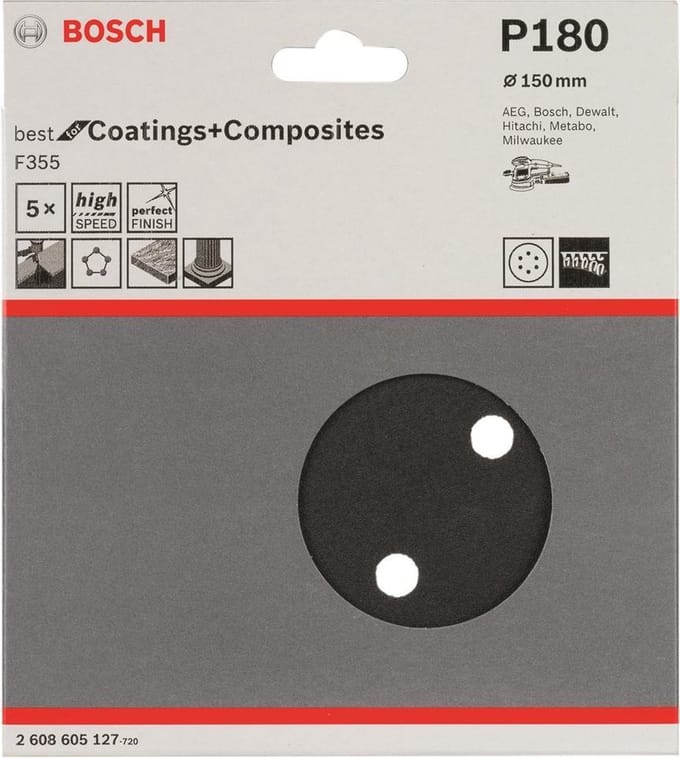 Bosch Slijpblad 150 SIC K180 5 stuks