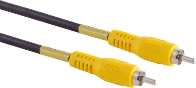 Powteq - 2 meter premium RCA videokabel - Composiet video kabel - Tulpkabel video - Gele stekker