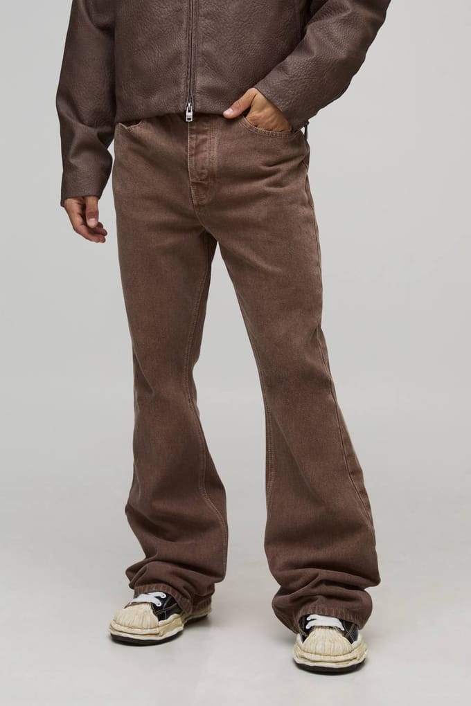 Extreme Wijduitlopende Gewassen Jeans | Brown | Size 32R