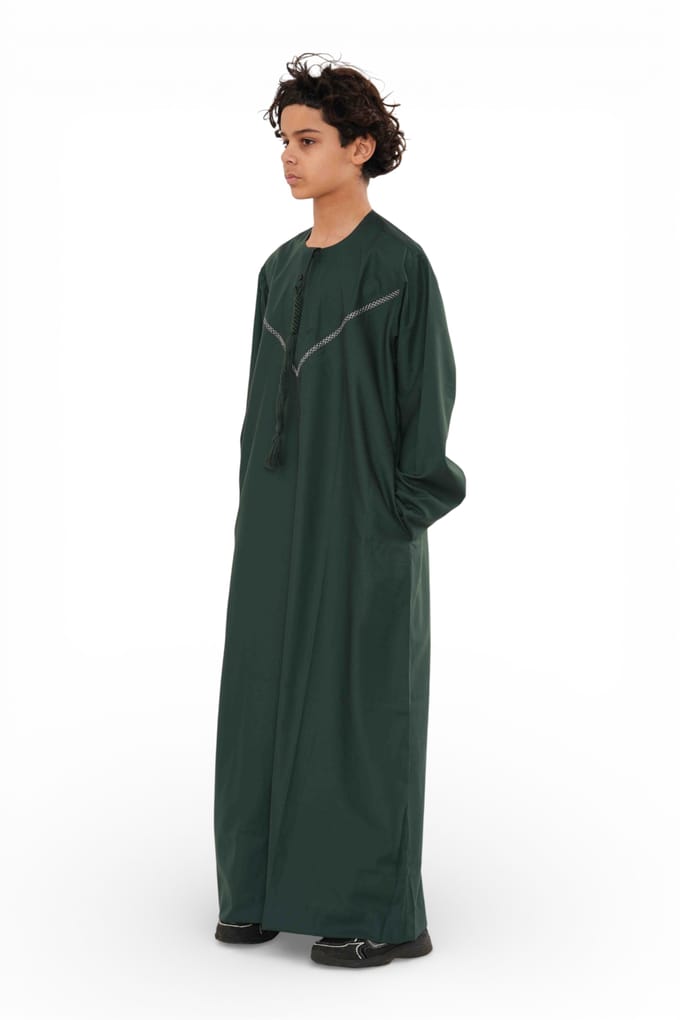 Kinderen jongens Eid groene Marokkaanse Thobe gewaad Djellaba Ramadan Eid Jubba- K-HM10