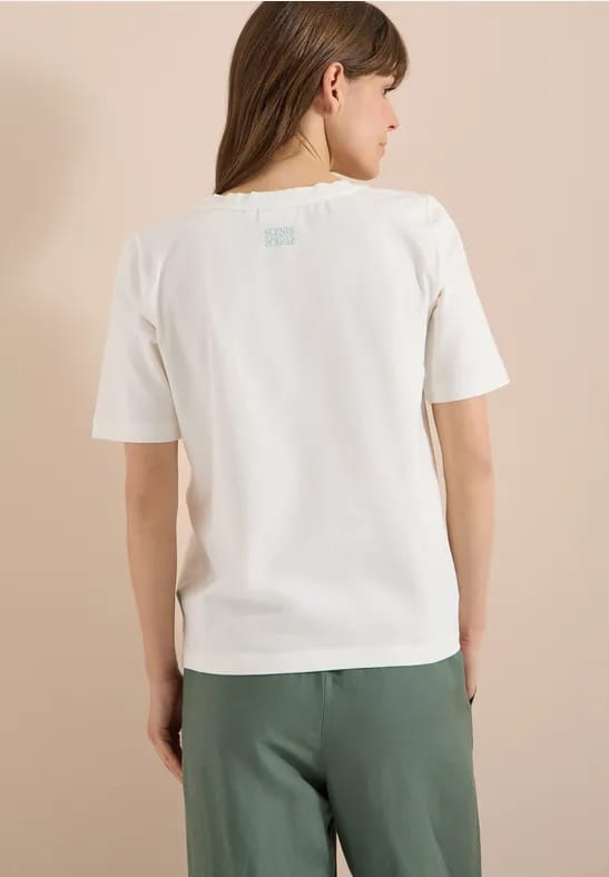 Shirt met ronde hals en borstzak