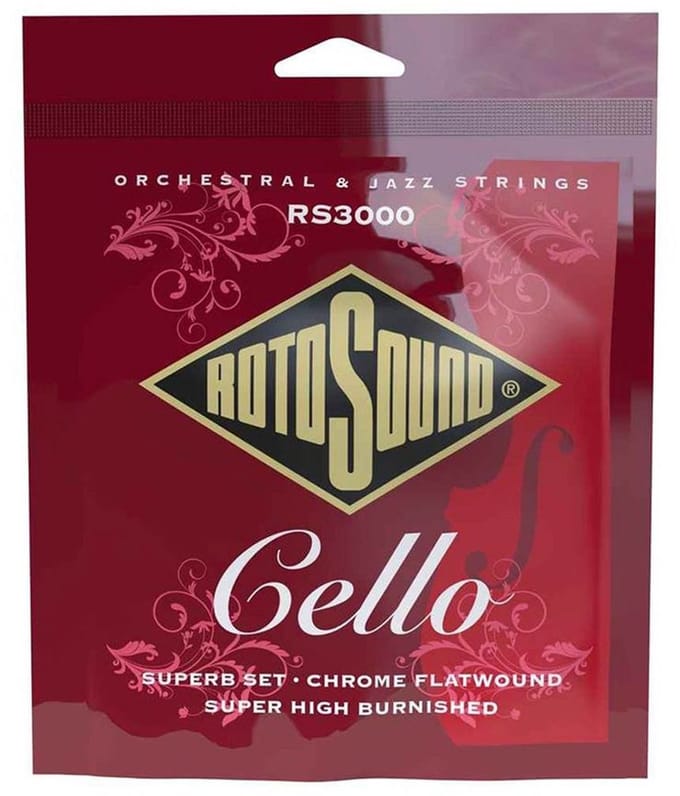 Rotosound RS3000 string set cello 4/4 chrome flatwound, super high burnished