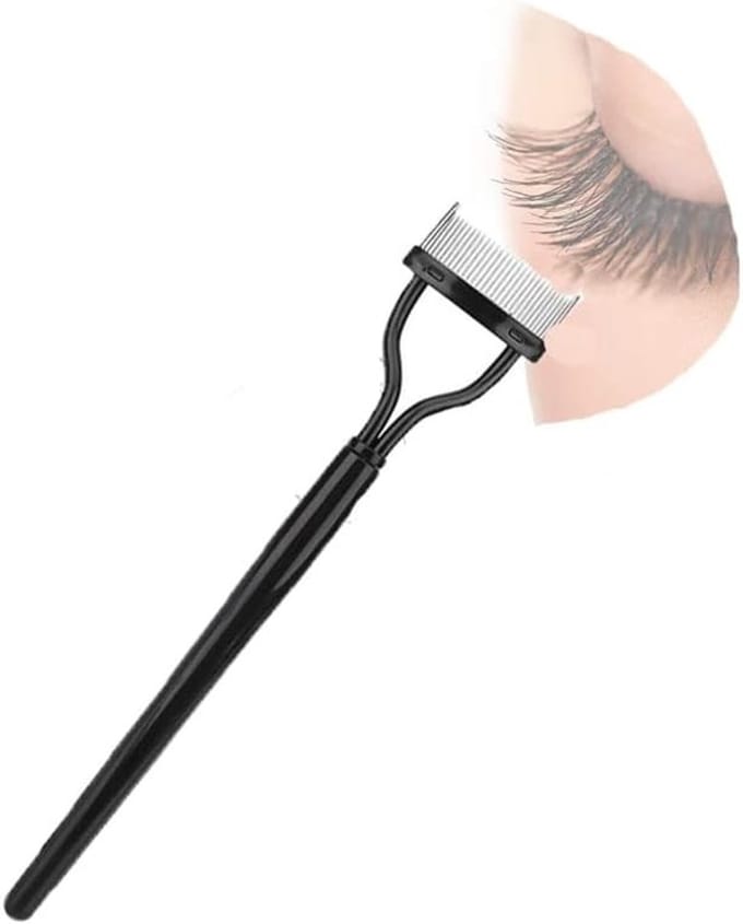 Eyelash Combs en Lash Separator Borstel met Ronde Kop van Stalen Naalden voor Make-up en Schoonheid
