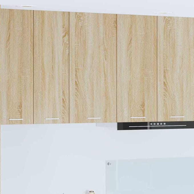 vidaXL - Hangkast - Sonoma - Eik - en - Wit - 40 - x - 31 - x - 80 - cm - Bewerkt - hout