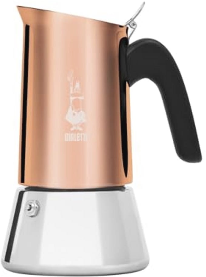 Koperen espressomachine voor 6 kopjes