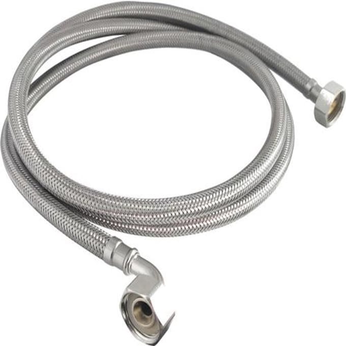 Universele RVS Aanvoerslang Wasmachine & Vaatwasser - 2 Meter lang - 3/4" Recht naar Haaks