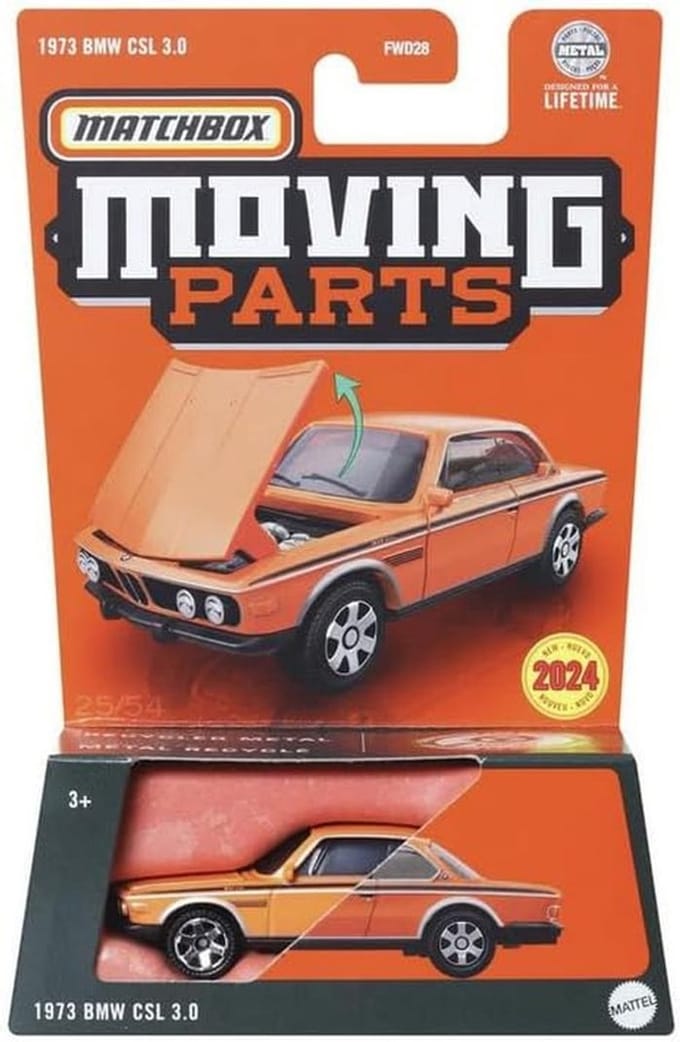 Gedetailleerd Diecast Modelauto 1973 CSL 3.0 Oranje Verzamelmodel