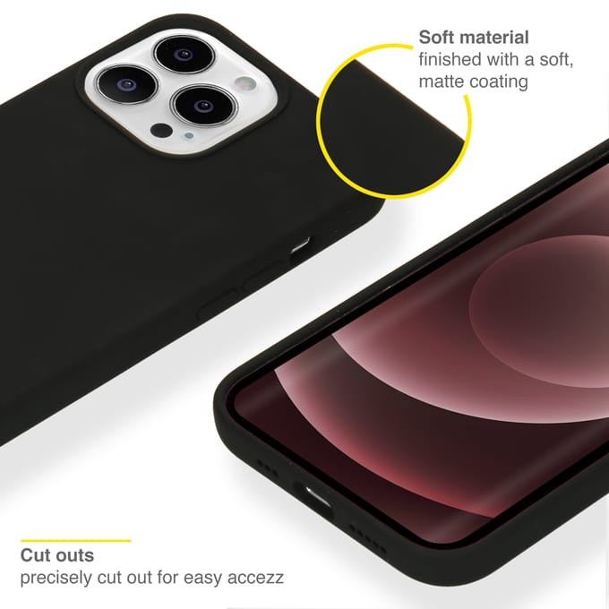 Accezz Hoesje - Geschikt voor Apple iPhone 13 Pro Max - Liquid Silicone Backcover - Zwart