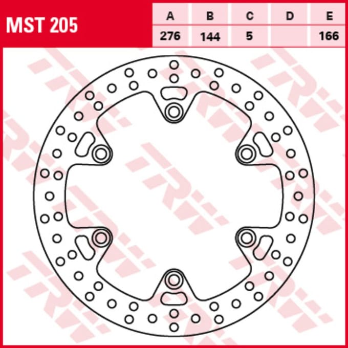 Remschijf TRW MST205, 1 Stuk