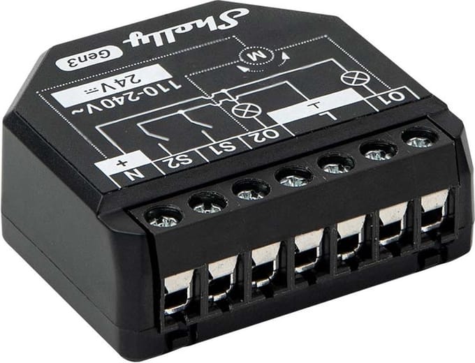 Shelly 2-Kanaals Controller Met Energieverbruikmeter Voor Smart Home