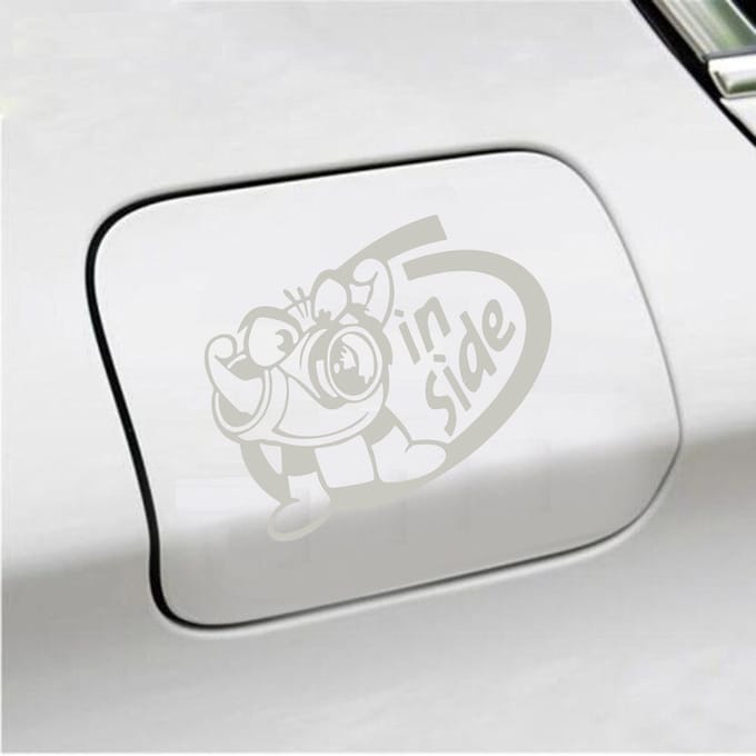 Bumpersticker - Turbo Inside - 12 X 15 - Zilver