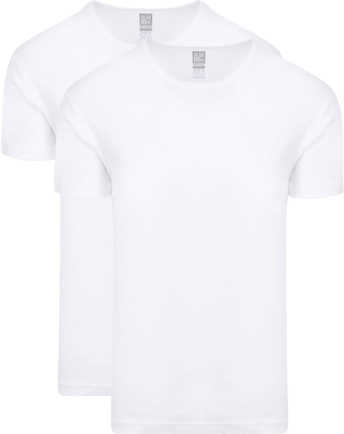 Alan Red Copenhagen T-shirt O-Hals Wit 2-Pack - Maat XL - Heren - Basic T-shirt