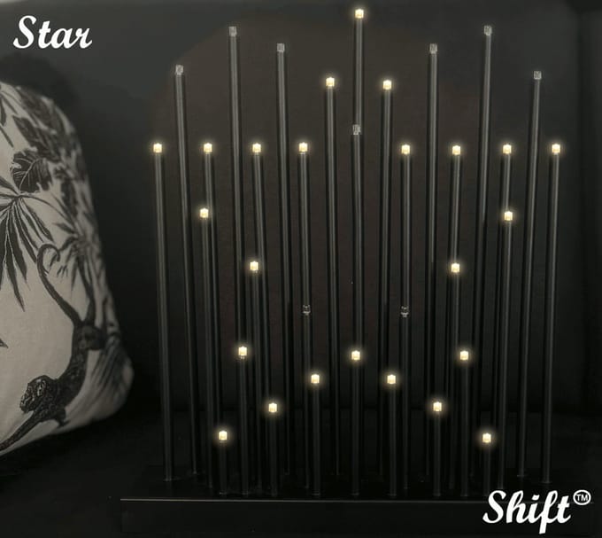 Decoratieve tafellamp "Shift" met 33 LEDs - Zwart - 35 cm hoog