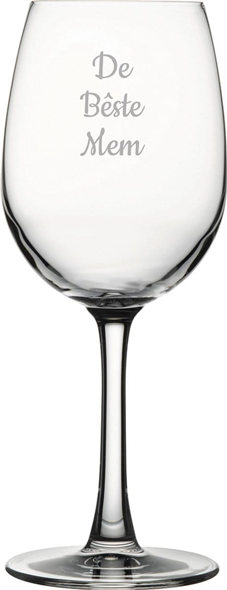 Gegraveerde witte wijnglas 36cl De Bêste Mem