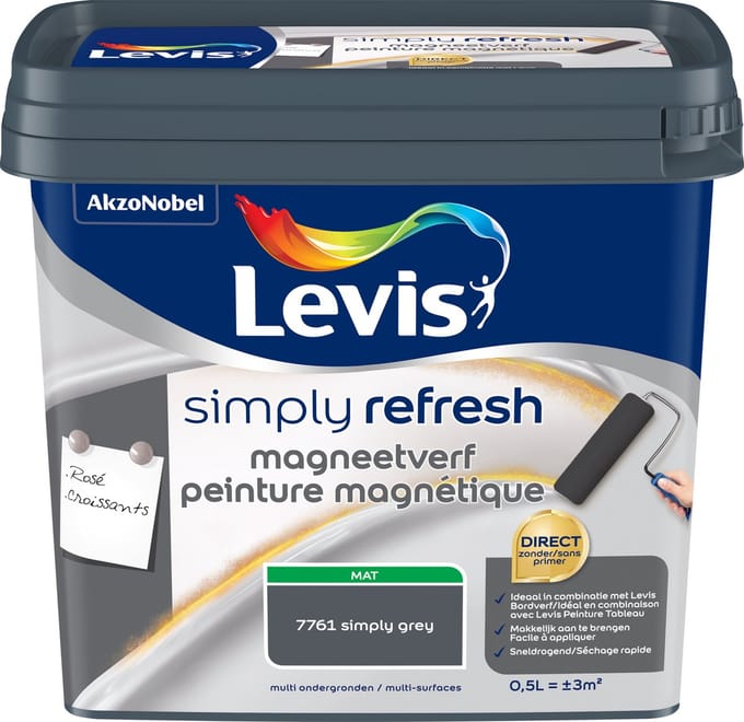Levis - Simply Refresh Magneetverf - Simply Grey - 0,5 L