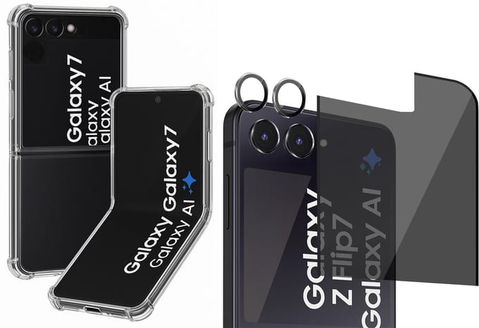 Hoesje geschikt voor Samsung Galaxy Z Flip 7 - Privacy Screenprotector Volledig Dekkend Glas & Camera Protector - Shockproof Transparant