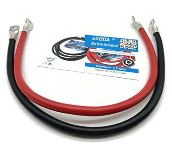 50 mm² Batterijkabel met Ringogen M8 - Rood - 50cm