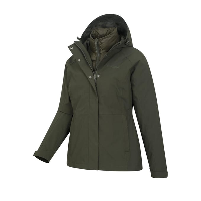 Mountain Warehouse Dames/Dames Alaskan 3 in 1 gewatteerd jack (Kaki Groen)