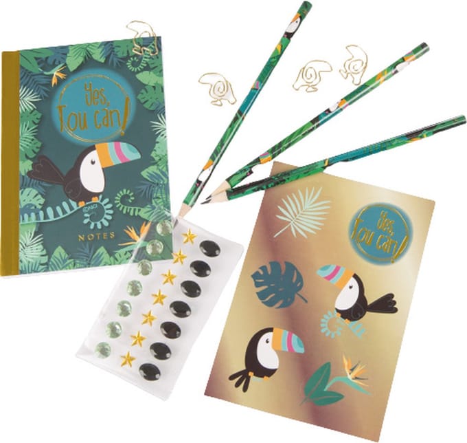 Nici Briefpapierset Toekan Junior Papier Donkergroen 30-delig