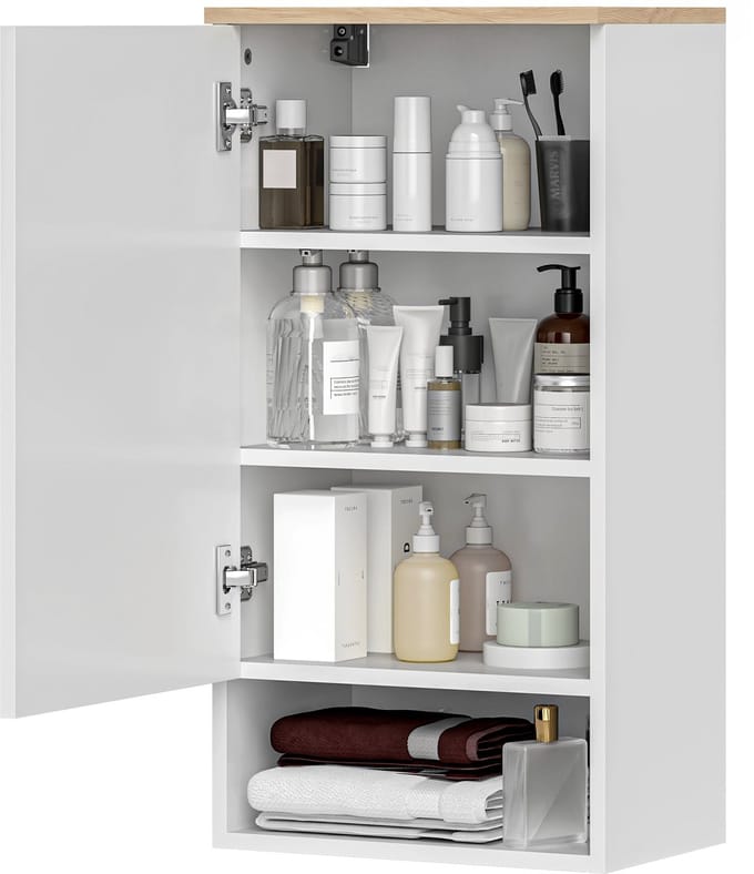 HOMCOM wandkast - spaanplaat - MDF - 40L x 27B x 77H cm - wit