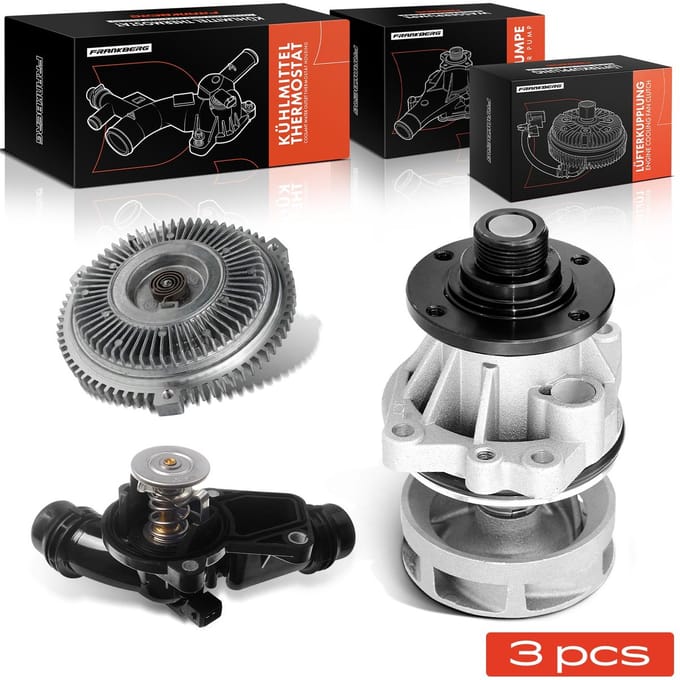 Frankberg 1x Visco-koppeling+1x Thermostaat+1x Waterpomp voor BMW