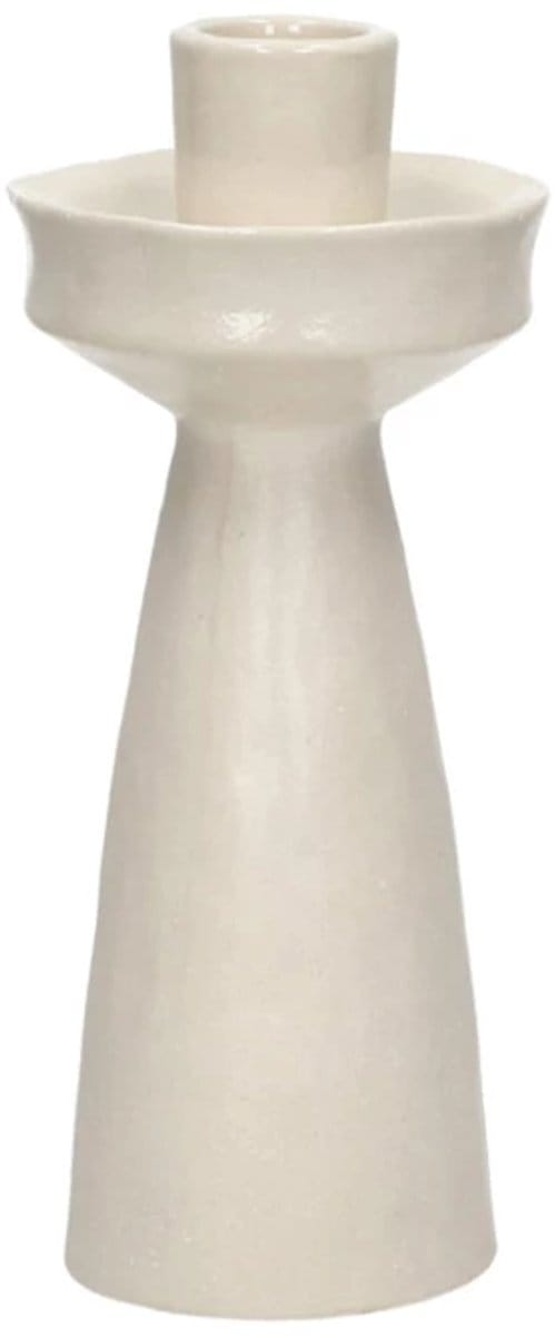 Pomax Tierno kandelaar D7.8cm H18.2cm gebroken wit