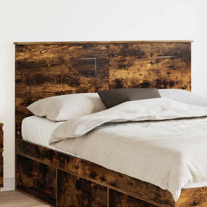 vidaXL - Hoofdbord - Gerookte - Eik - 100 - cm - Geconstrueerd - hout