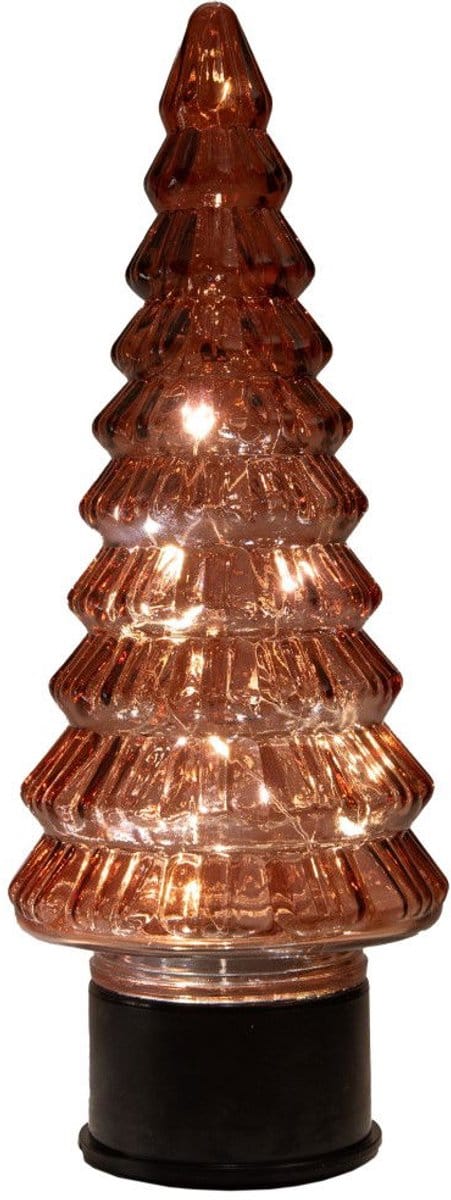 Boompje glas LED 35x13 cm bordeaux Anna's Collection